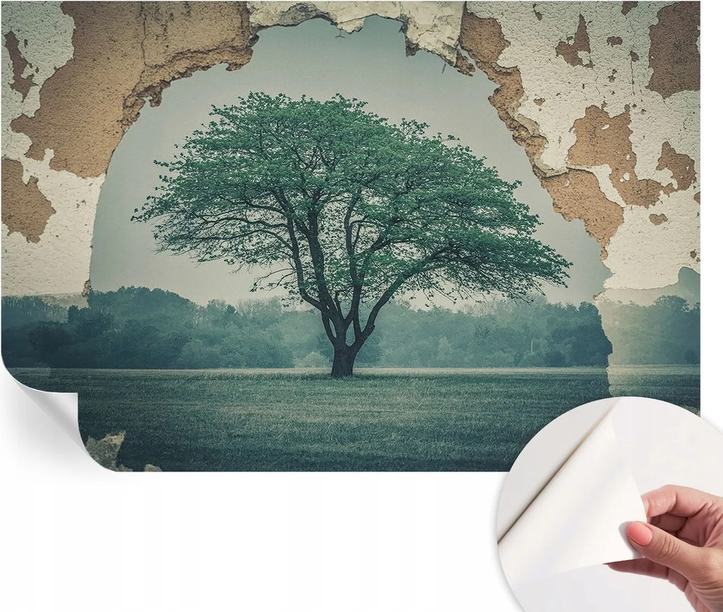Dekoratív öntapadós fotótapéta Hálószobába Magányos fa 104x70 cm