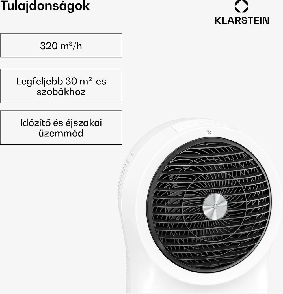 Klarstein Whirlwind léghűtő | 320 m³/h | 6 l | 30 m² | 2 hűtőcsomag | 3 üzemmód | 60 W