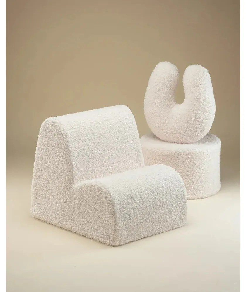 Krémszínű buklé párna gyerek kanapéhoz U – Wigiwama