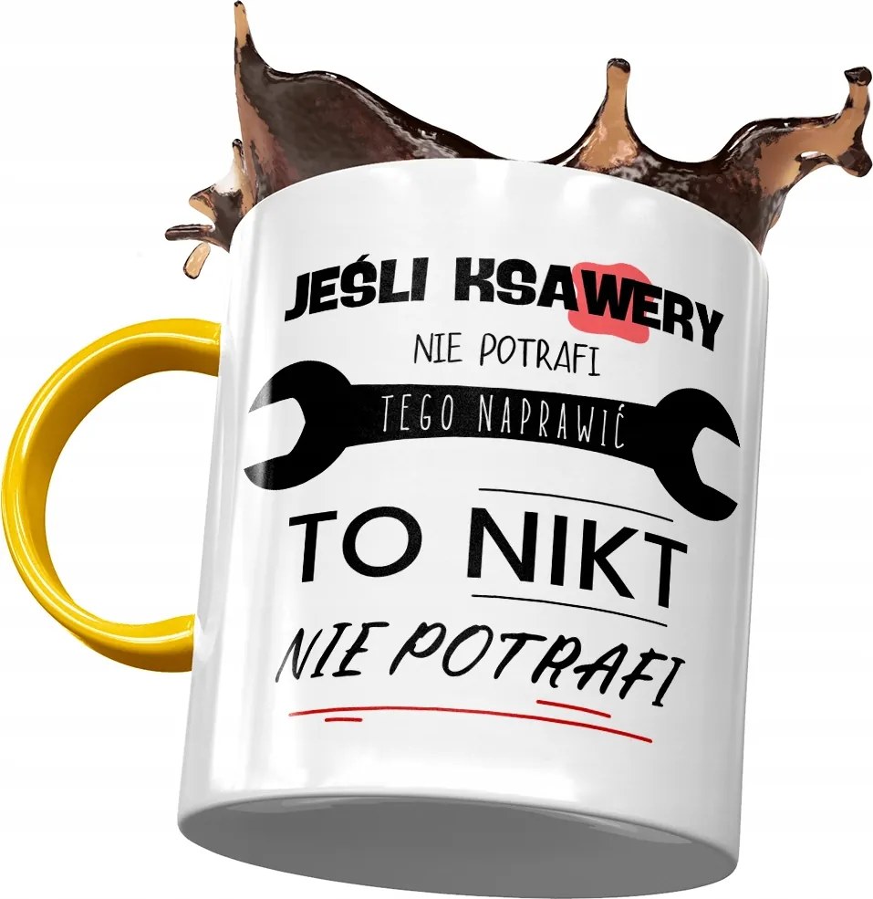 Sárga Bögre Xavér Férj Kollégának Ajándék Nyomtatott Fotóval