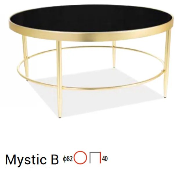 Mystic B dohányzóasztal matt arany 82cm