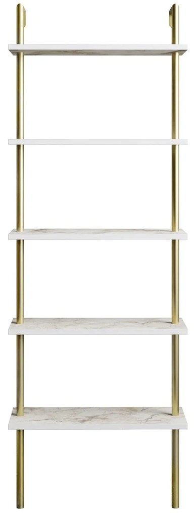 könyvespolc Paula - White, Gold