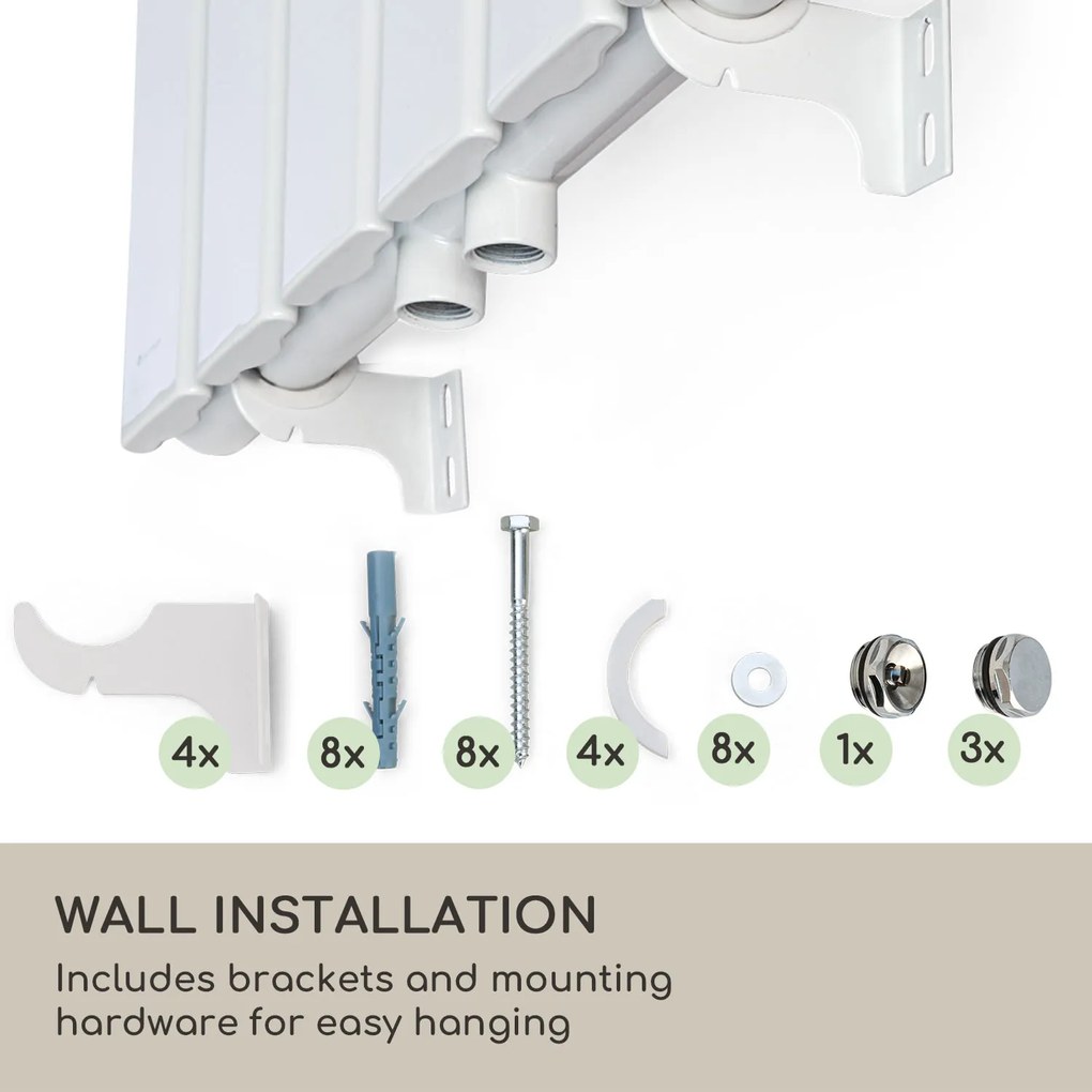 Blumfeldt Ontario, radiátor, 180 x 45, 485 W, falra szerelhető