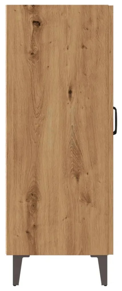 kézműves tölgy színű szerelt fa tálalószekrény 70 x 34 x 90 cm
