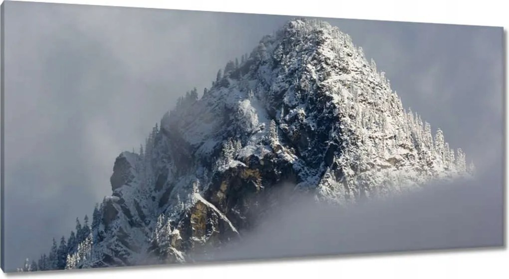 Vászonkép 115x55 Tél Hegy Hó Köd