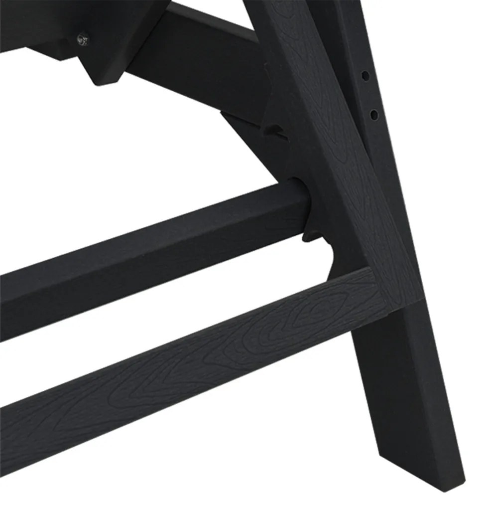 Fekete Napozóágy 53x162x98.5 cm HDPE
