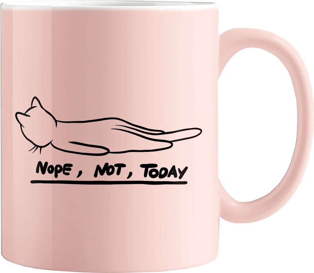 Nyomott Mintás Bögre Lusta Macska Bögre Lusta Cicáknak Not Today 330 ML