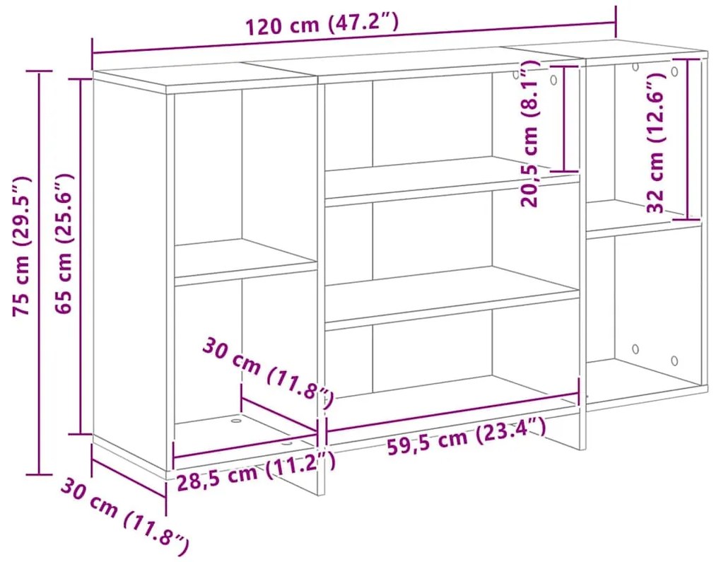 Széf Musta tammi 120 x 30 x 75 cm Faanyag