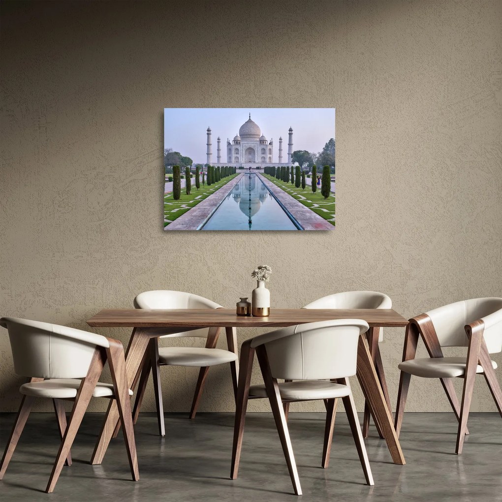Kép - Taj Mahal napkeltekor (üvegen) (70x50 cm)