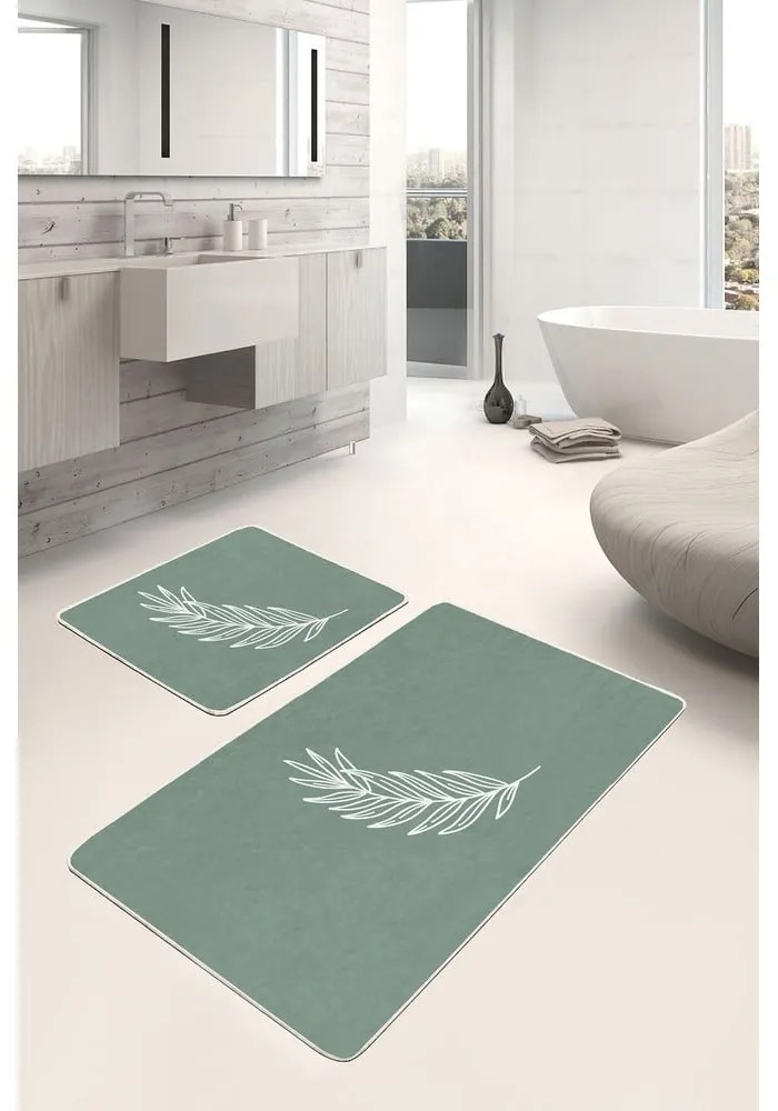 Zöld fürdőszobai kilépő szett 2 db-os 60x100 cm – Mila Home