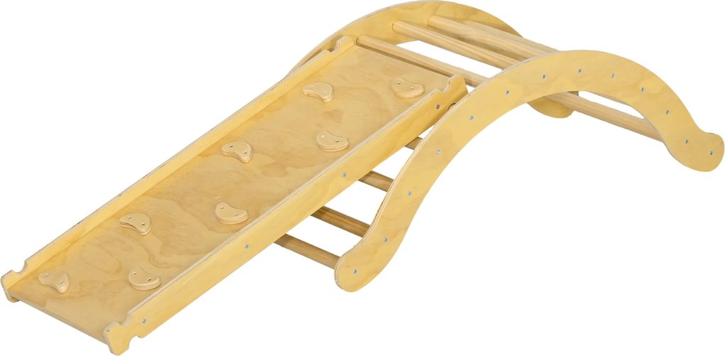 AIYAPLAY 4 az 1-ben Mászókeret Készlet Csúszdával, Mászó Triangulum Csúszáshoz és Mászáshoz, Fa Mászó Játék, 1,5-4 Éves Gyermekeknek, Benti Használatr