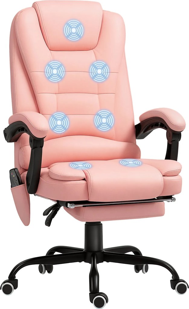 Vinsetto Irodai Szék Masszázs Funkcióval, Ergonomikus Vezetői Szék, Dönthető Funkcióval, Magasságban Állítható Forgószék Távirányítóval, Oldalsó Zseb,