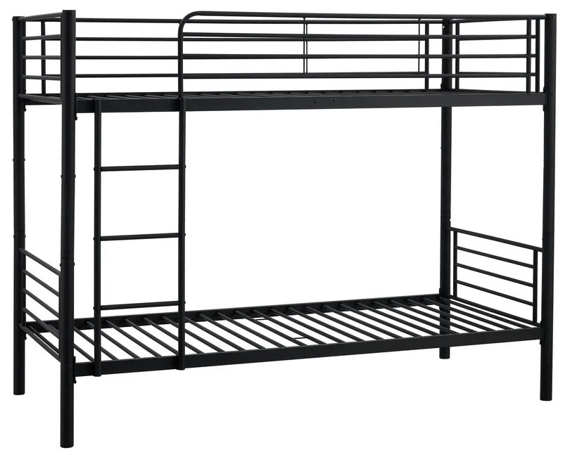 Bunky ágy 90 x 200 cm, emeletes, fekete