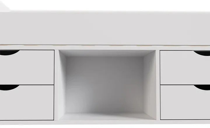 Juskys Nalu gyerekágy 90x200 cm tárolóhellyel - fehér