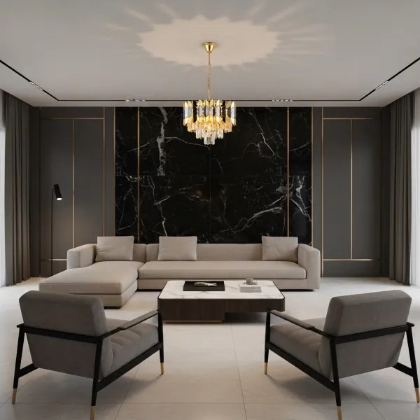 Brilagi - Láncos CRISTAL csillár 5xE14/40W/230V, átmérő 38 cm