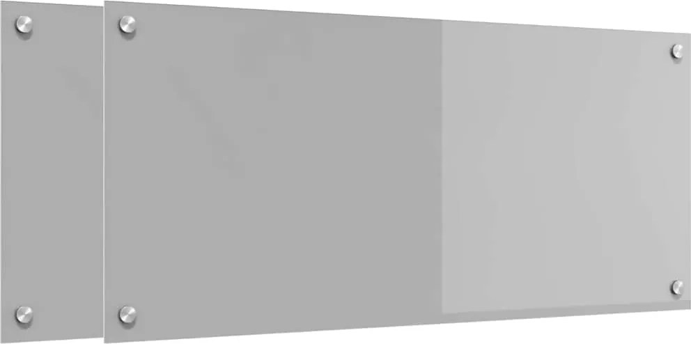 vidaXL Konyhai splashback 2 pcs Világosszürke 90 x 40 cm edzett üveg
