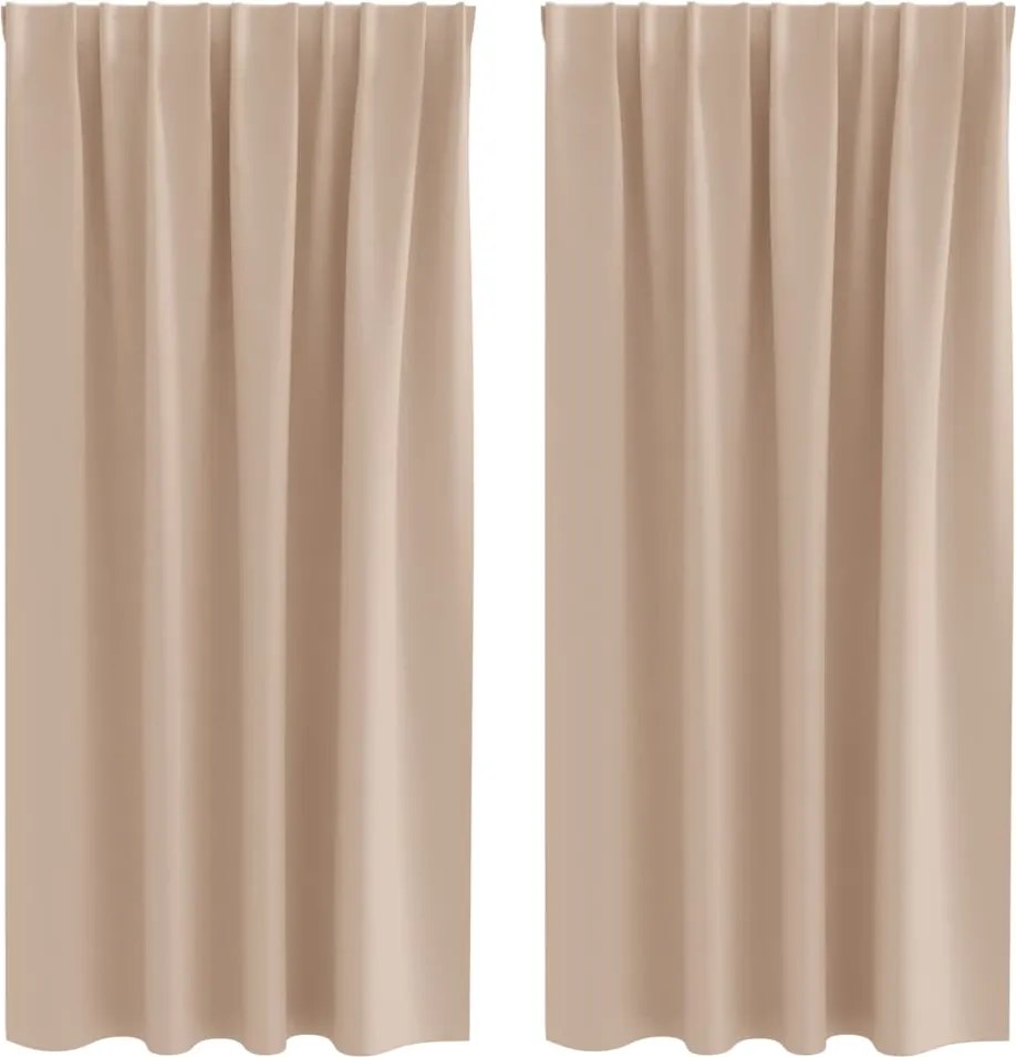 vidaXL Fekete Függöny Gyűrűkkel 2 pcs Tópszínű 175 x 140 cm Poliészter