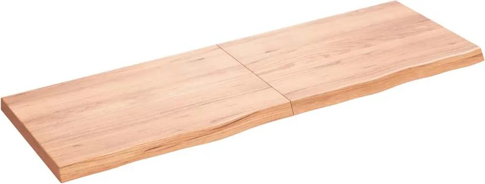 vidaXL világosbarna kezelt tömör tölgyfa asztallap 180x60x(2-6) cm