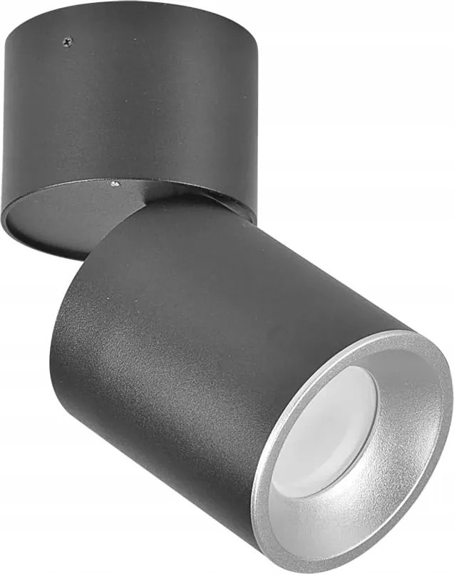 Mennyezeti spot lámpatest állítható fekete ezüst cső 16,5 cm Polux
