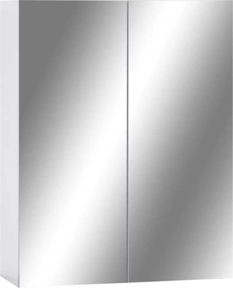 vidaXL fehér MDF tükrös fürdőszobaszekrény 60 x 15 x 75 cm