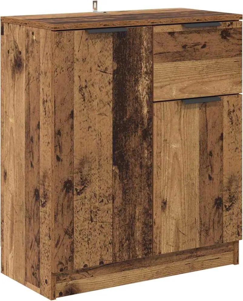 vidaXL Széf fiókkal Öreg fa 60 x 30 x 70 cm Faanyag