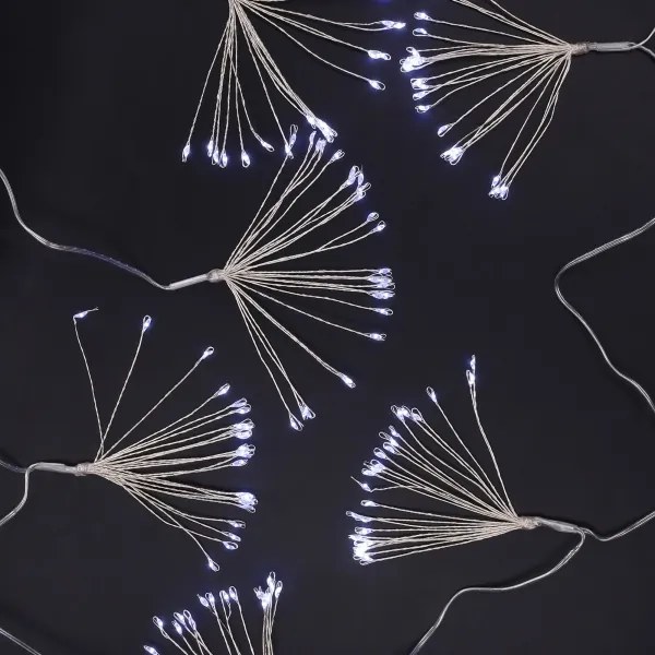 Brilagi - LED kültéri karácsonyi fényfüzér, 150 db LED, 5 m, IP44, hideg fehér, tűzijáték effektus