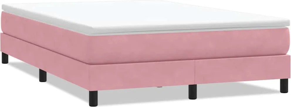 vidaXL rózsaszín bársony rugós ágy matrac nélkül 140x210 cm