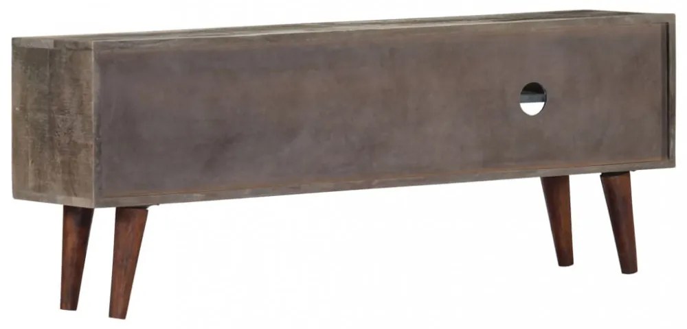 szürke tömör nyers mangófa TV-szekrény 130 x 30 x 46 cm