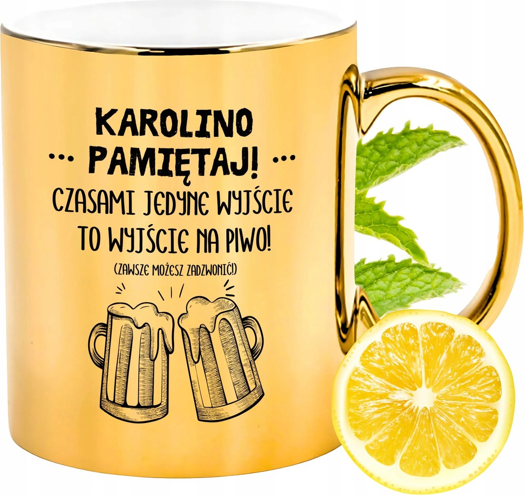 Prémium Arany Csillogó Bögre Karolina Ajándék Nyomtatott Fotóval