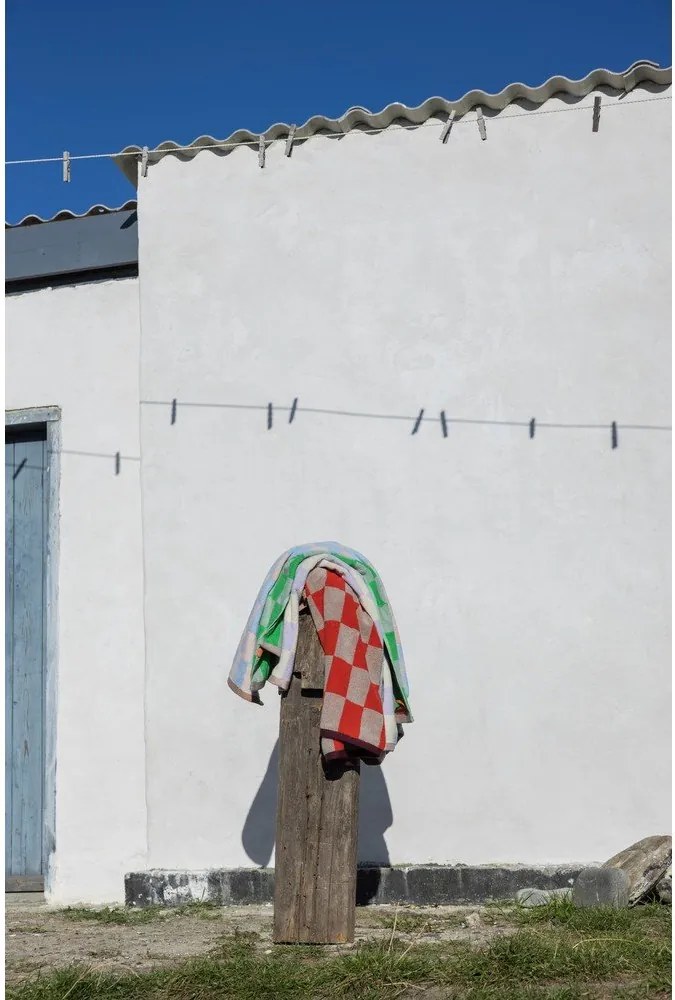 Narancssárga-bézs frottír bio pamut törölköző 50x90 cm Retro – Mette Ditmer Denmark