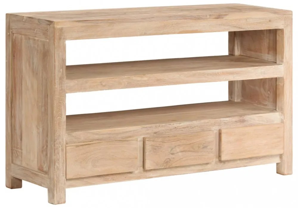 világosbarna tömör akácfa TV-szekrény 90 x 30 x 55 cm