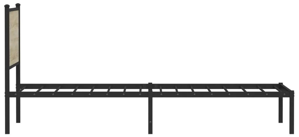 sonoma tölgy színű fém ágykeret matrac nélkül 107 x 203 cm