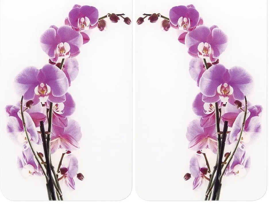 Edzett üveg tűzhely fedőlap szett 2 db-os 30x52 cm Orchid – Wenko