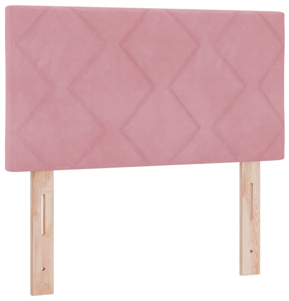 vidaXL Boxspring Ágy Mattal és LED Világítással Rózsaszín 80x200 cm Bársonyos