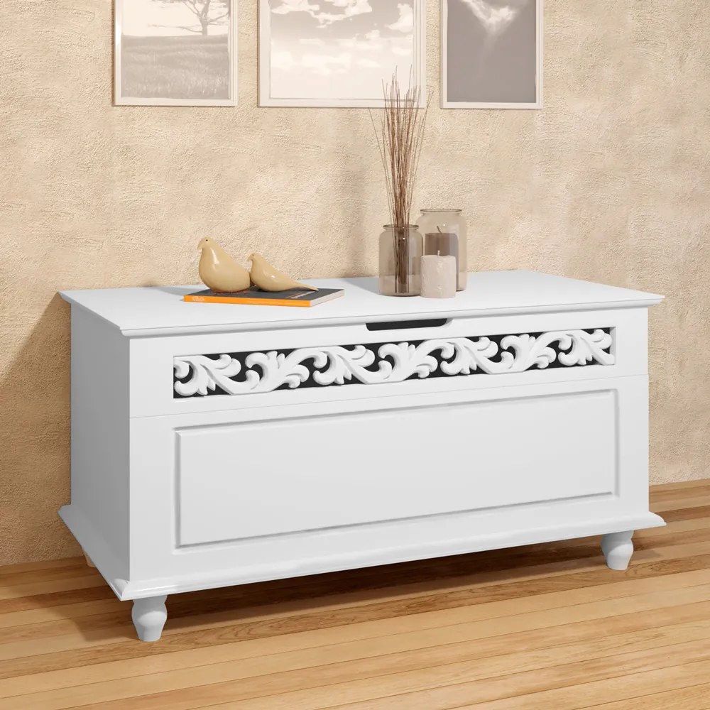 Casaria JERSEY fa láda, 80x40x48cm, fehér