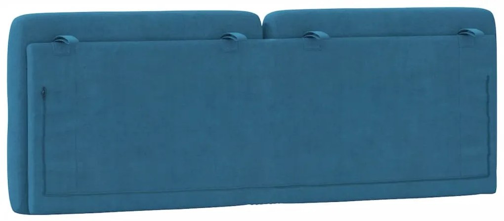 kék bársony fejtámla párna 120 cm
