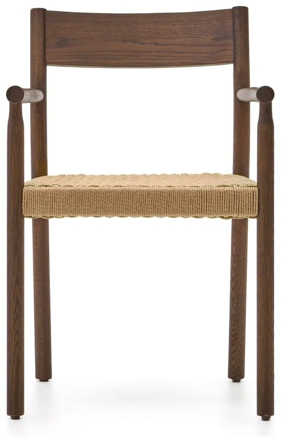 Barna-natúr színű tölgyfa étkezőszék Yalia – Kave Home