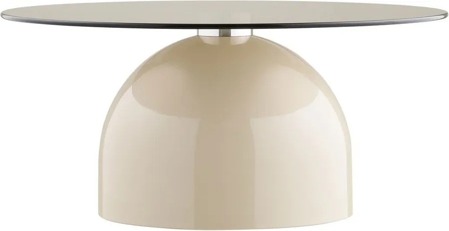 Bézs kerek dohányzóasztal üveg asztallappal ø 70 cm Ravello – House Nordic