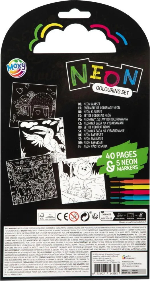 Állatos Neon színező filctollal 40 oldalas