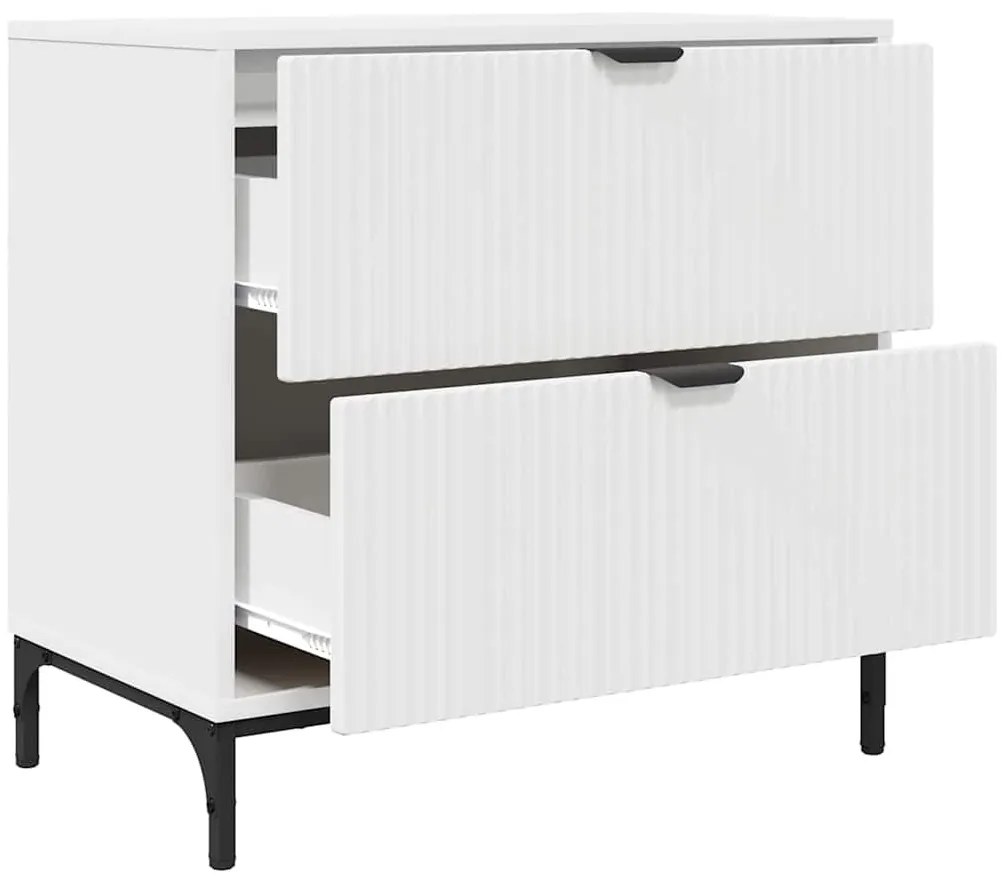 Éjjeli asztal fiókkal Fehér 63.5 x 36 x 61 cm Faanyag
