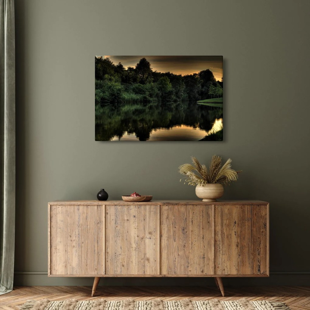 A tó képe az erdő mellett (90x60 cm)