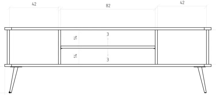 Natúr színű tölgyfa TV-állvány 180x57 cm Kula – The Beds