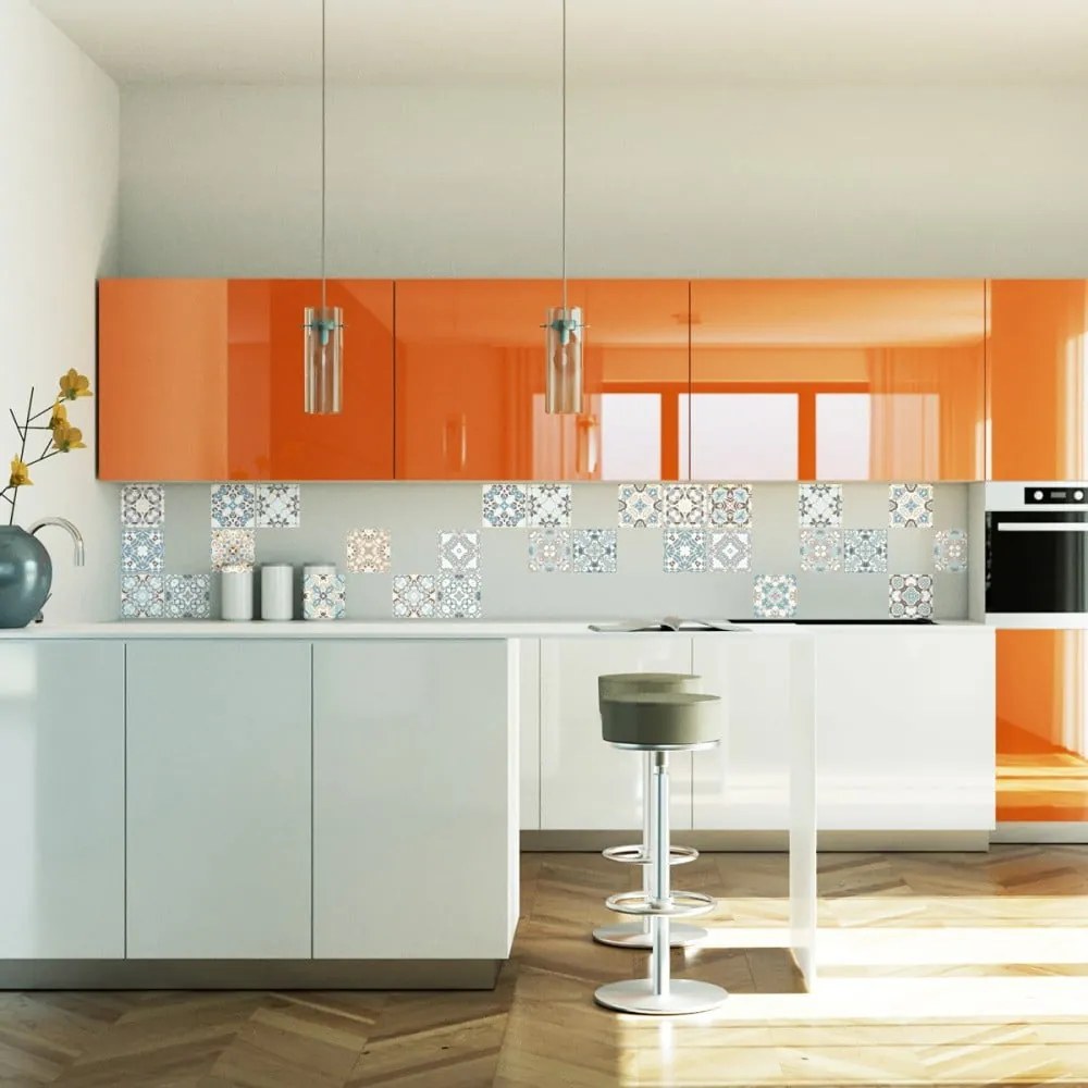 Underwater Garden 24 részes dekoratív falimatrica szett, 10 x 10 cm - Ambiance