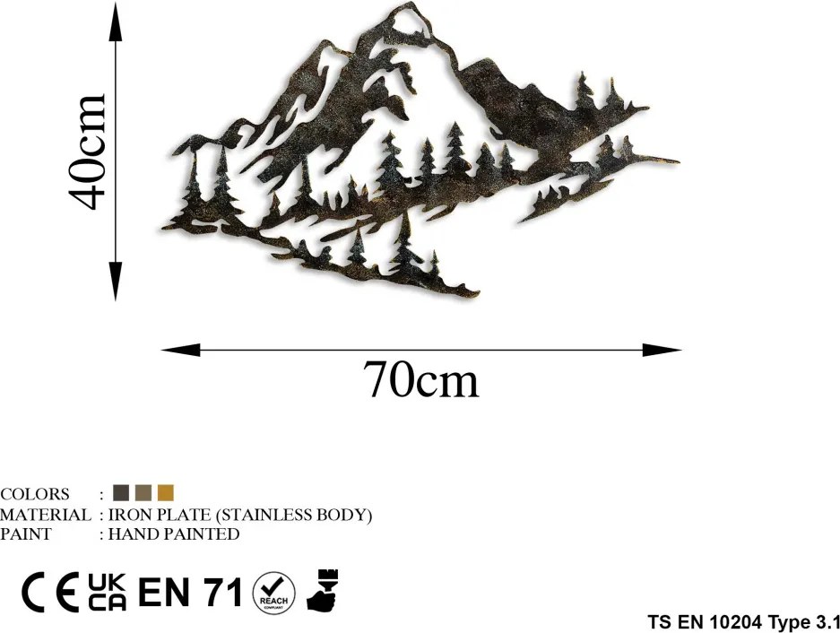 Mountain - 1 fém faldekoráció