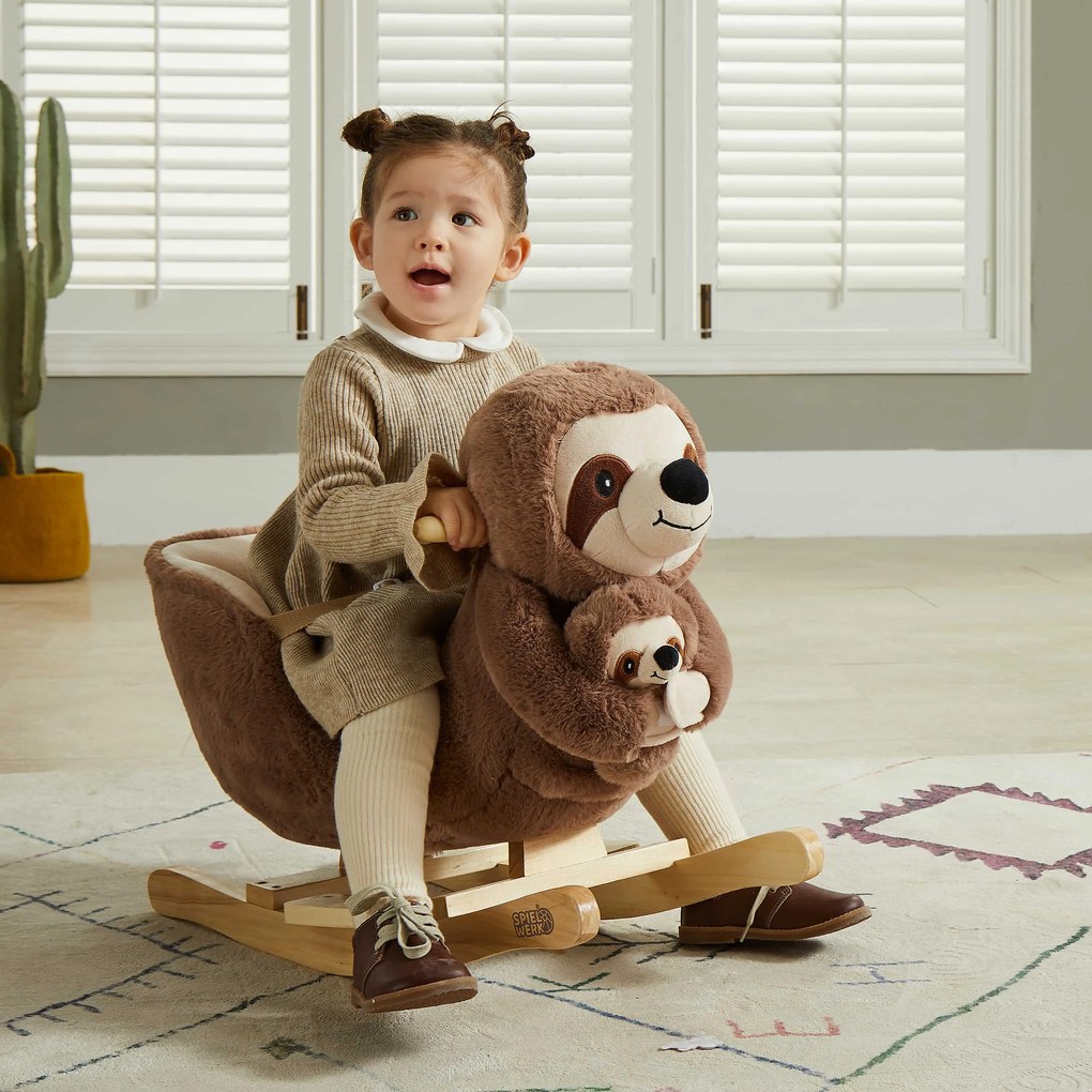 Hintázó nyugágy biztonsági övvel, barna Spielwerk