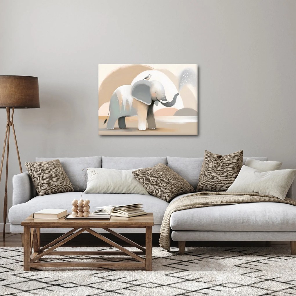 Kép - Elefánt pasztell színekben (70x50 cm)