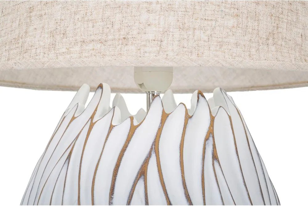 Bézs asztali lámpa textil búrával (magasság 48 cm) Honduras – Mauro Ferretti