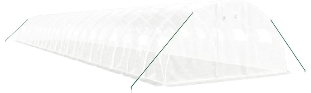 fehér acélvázas melegház 88 m² 22x4x2 m