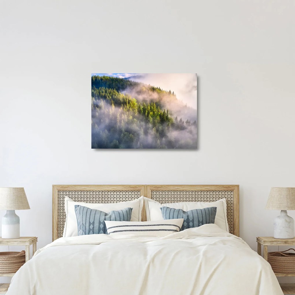 Egy hegyi táj képe (üvegen) (70x50 cm)