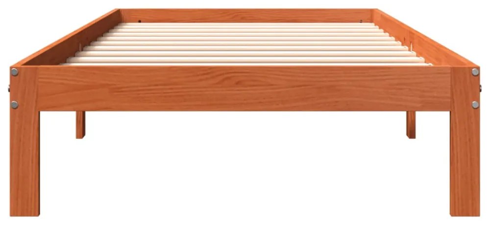 viaszbarna tömör fenyőfa ágy matrac nélkül 90 x 200 cm